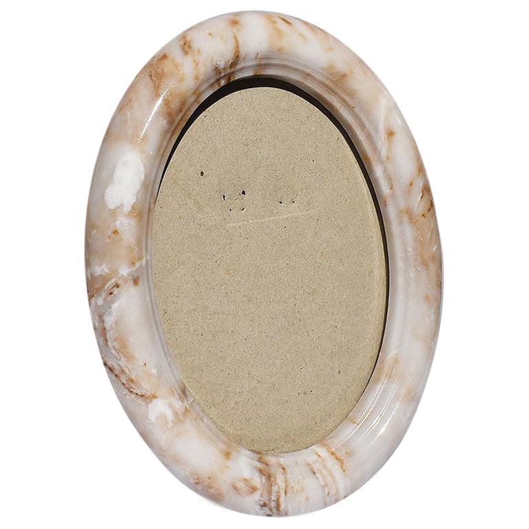 White Oval Stone Photo Frame