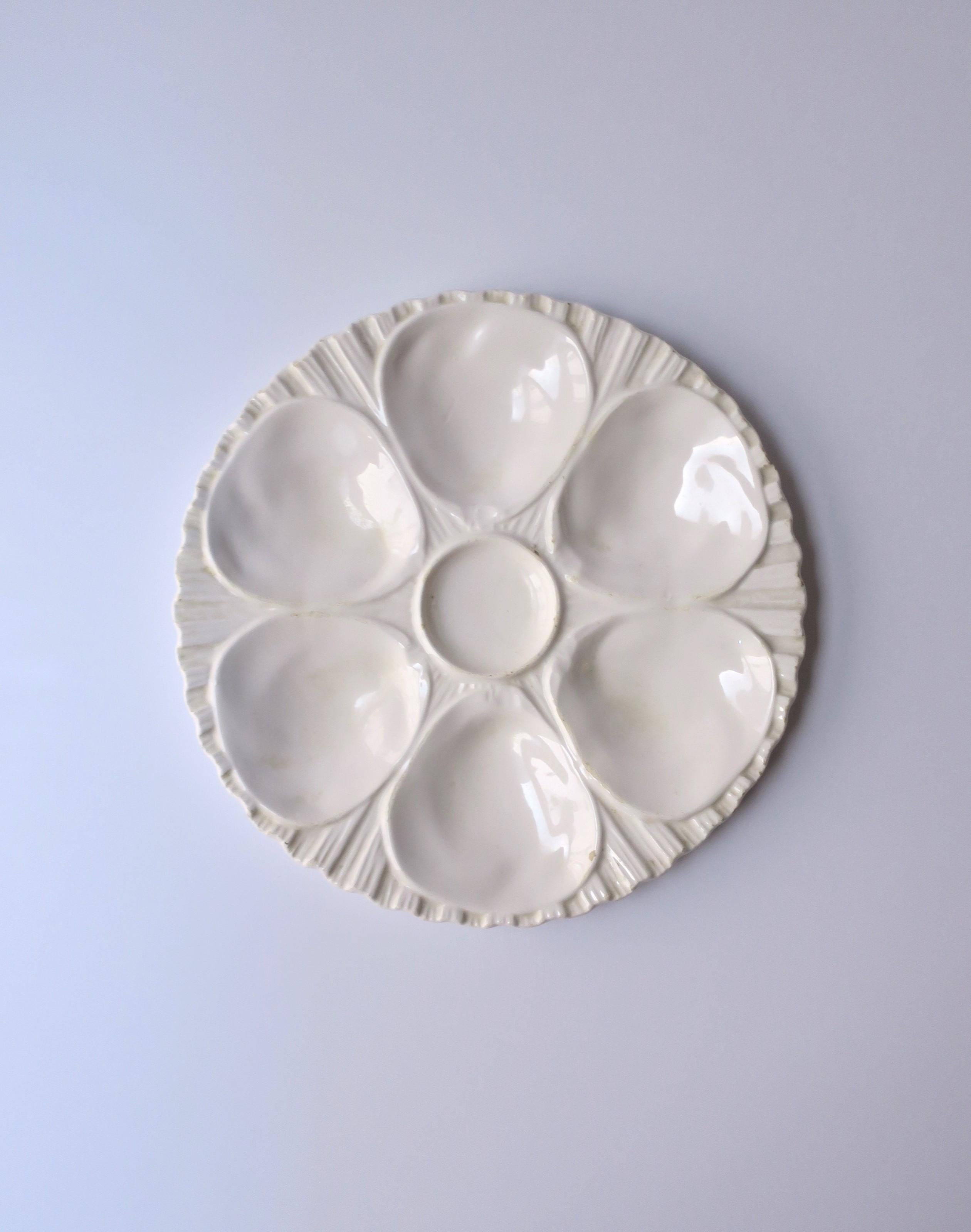 Porcelain White Oyster Plate, Pair For Sale