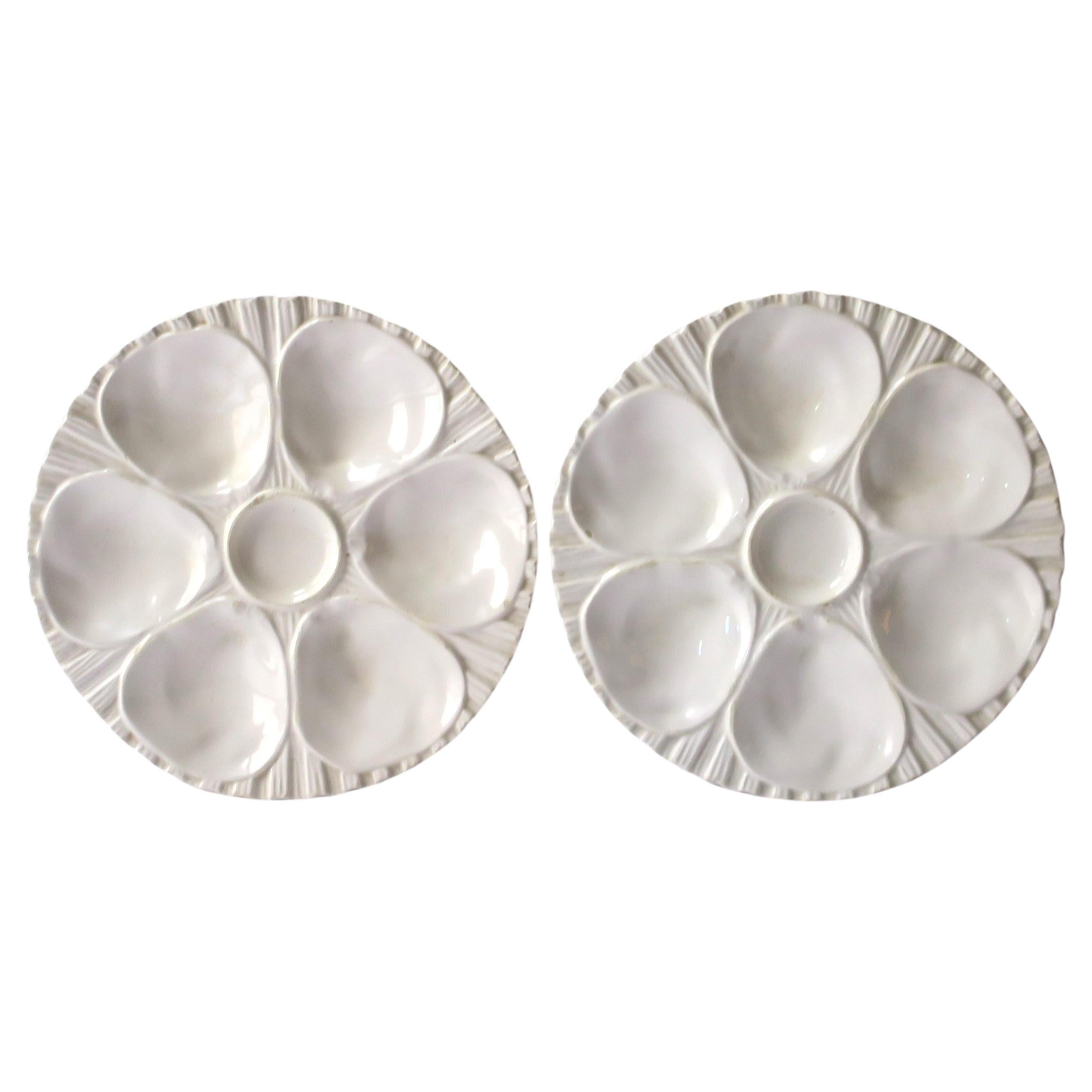 White Oyster Plate, Pair For Sale