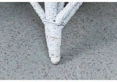 White Paint Decorated Wicker Antique Bar Tea Cart, Ca. 1890