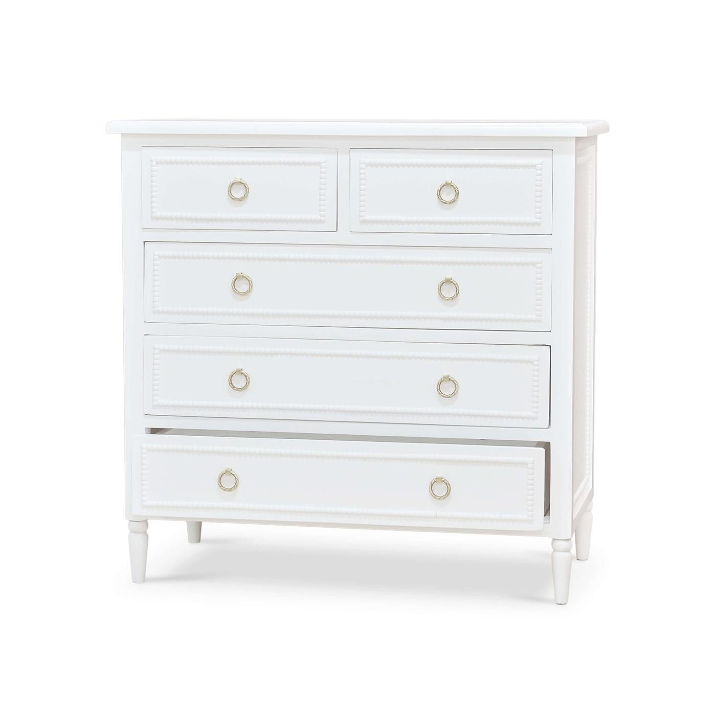 Asian White Painted Antique Chest of Drawers For Sale