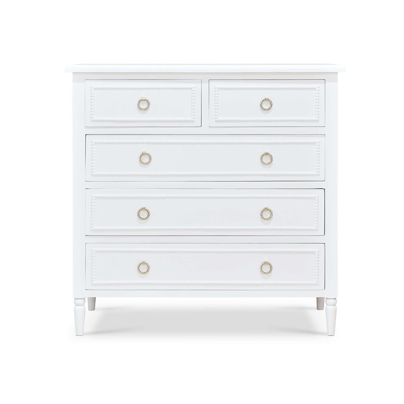 White Painted Antique Chest of Drawers In New Condition For Sale In Westwood, NJ