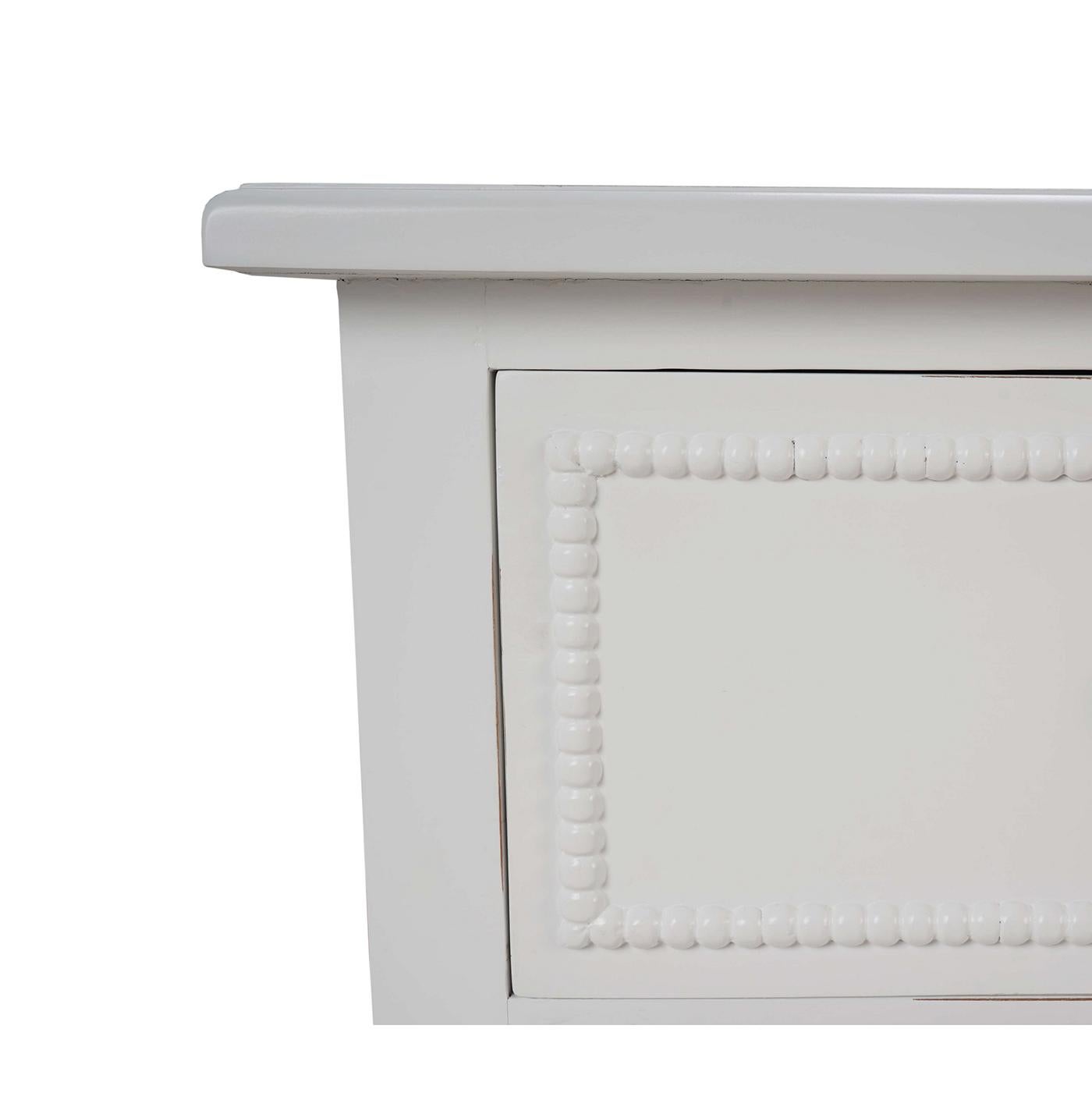 Wood White Painted Antique Dresser For Sale