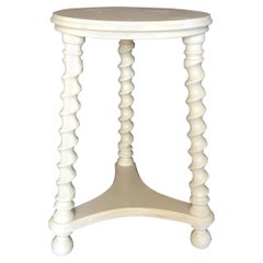 White Painted Barley Twist Side Table 