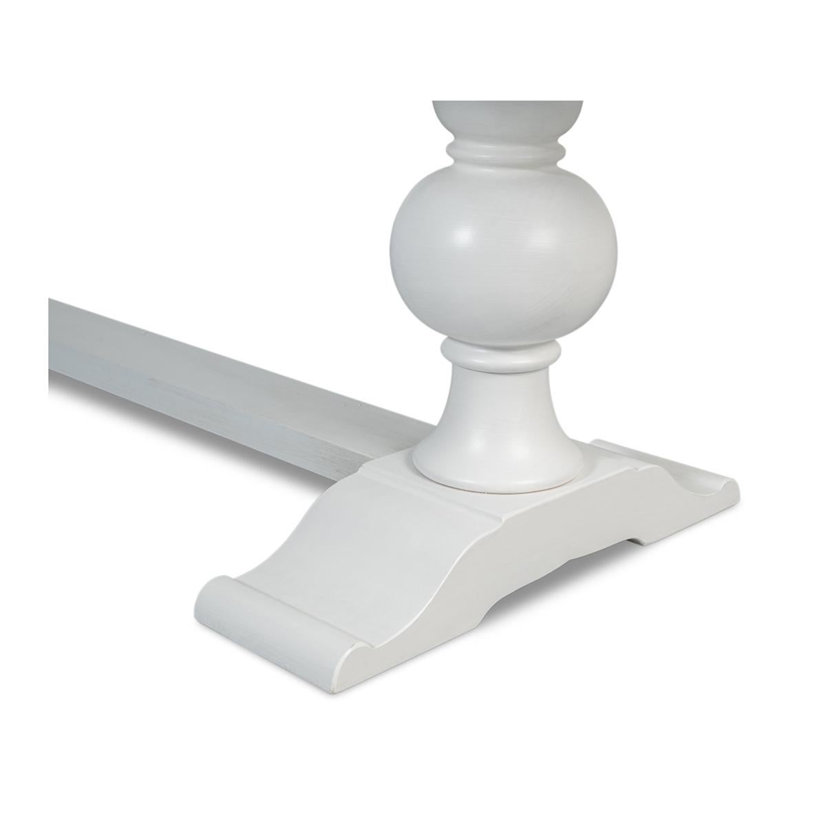 White Painted Baroque Style Dining Table For Sale 1