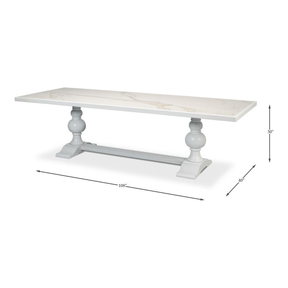 White Painted Baroque Style Dining Table For Sale 2