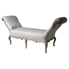 Canapé de style baroque peint en blanc, 19e siècle