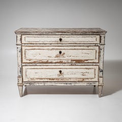 Cómoda Biedermeier pintada de blanco, hacia 1825