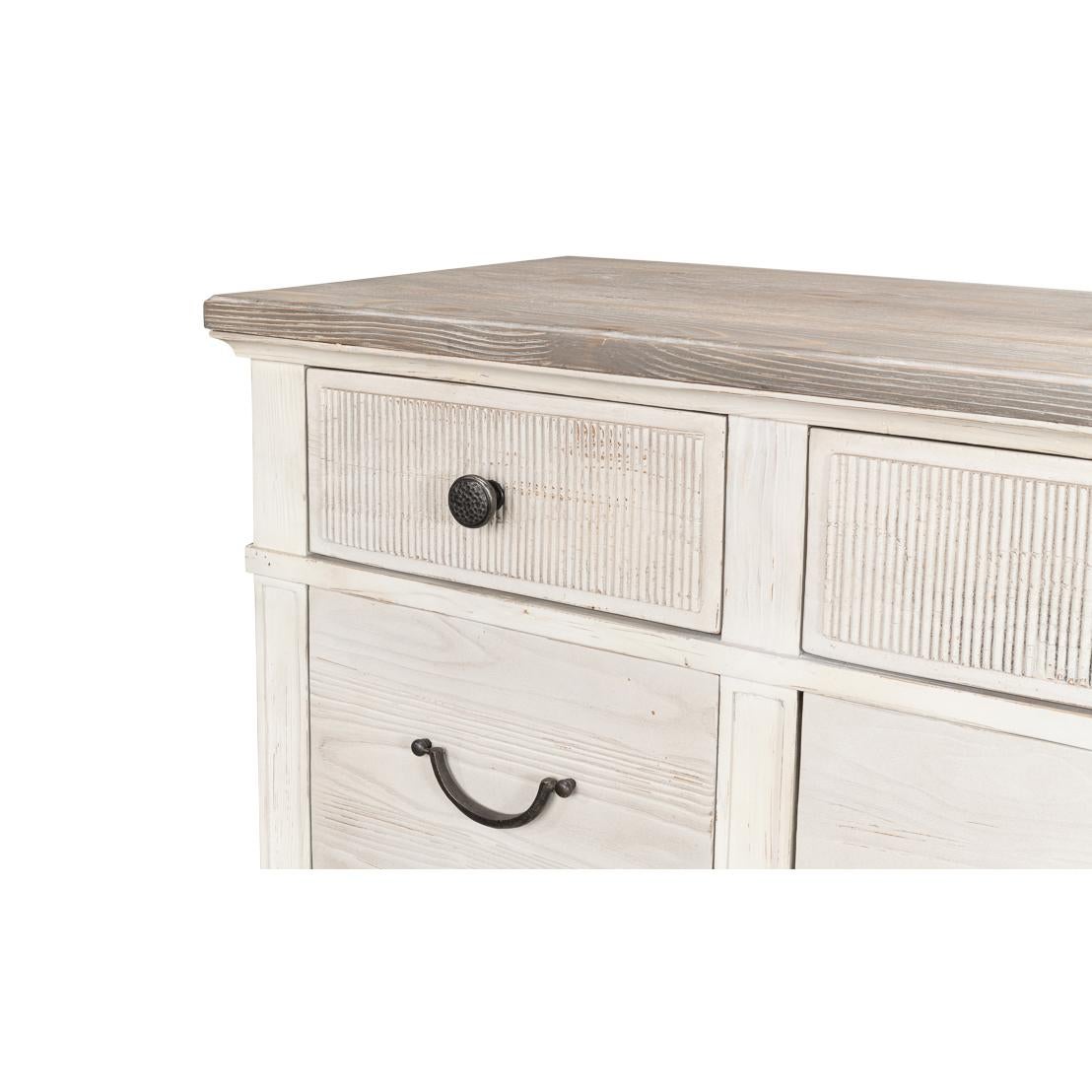 Contemporary White Painted Bungalow Dresser For Sale