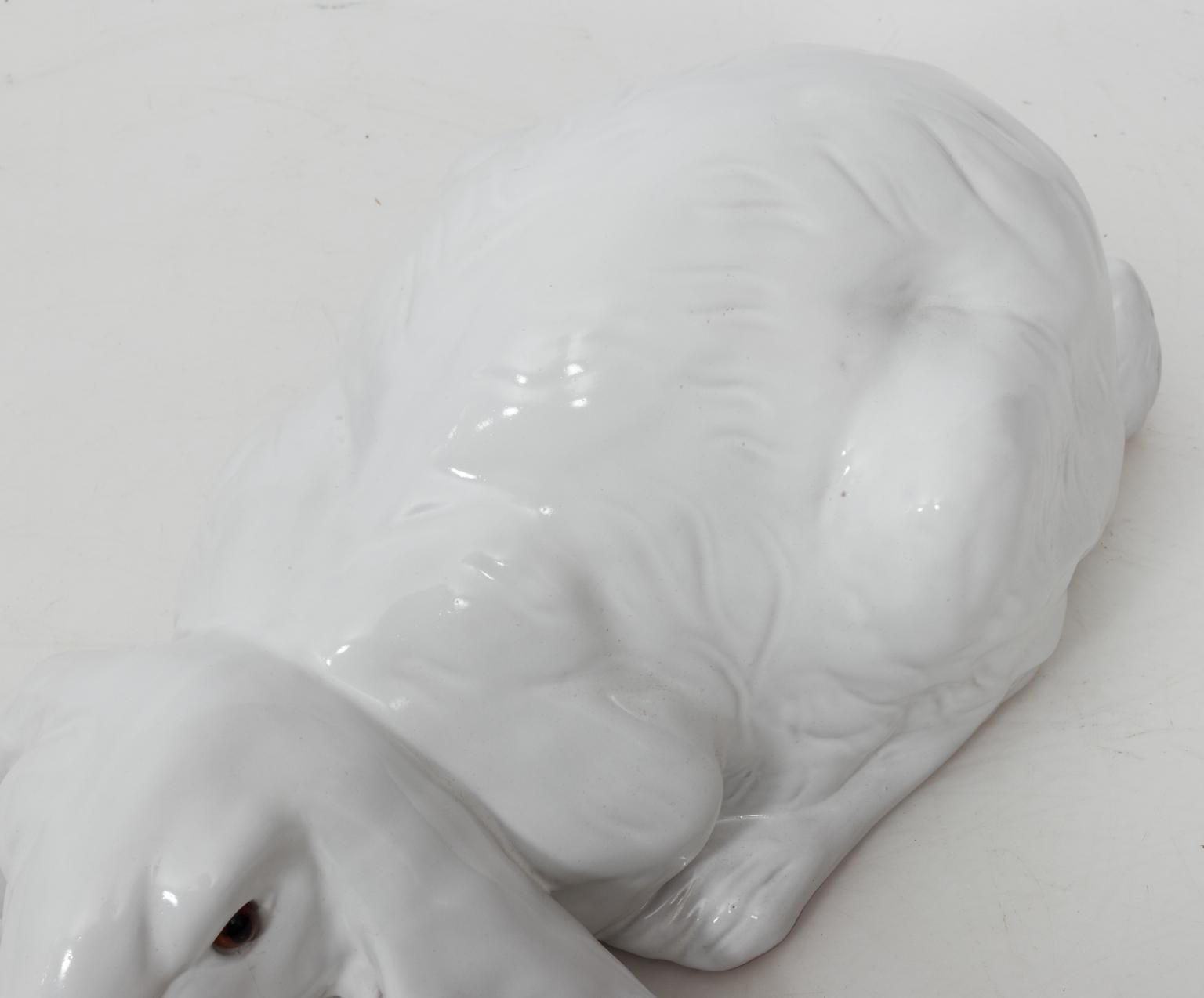 White Painted Ceramic Bunny 5