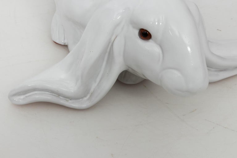 White Painted Ceramic Bunny at 1stDibs