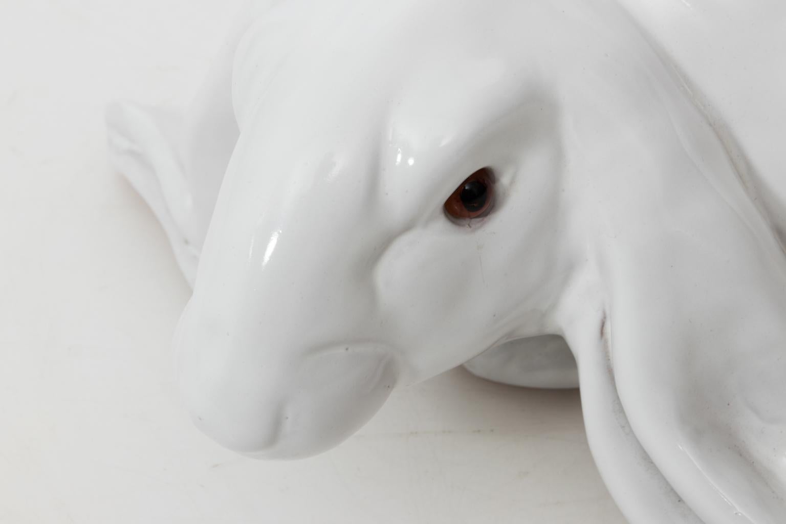 White Painted Ceramic Bunny 3
