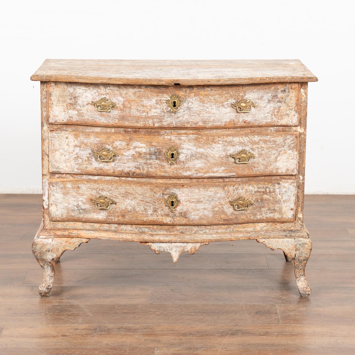 18th Century White Painted Chest of Three Drawers, Sweden circa 1770