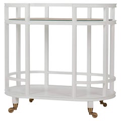 White Painted Coastal Style Bar Cart