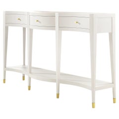 White Painted Curved Console Table