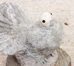 White Painted Dove Garden Ornament, Mid 20th Century