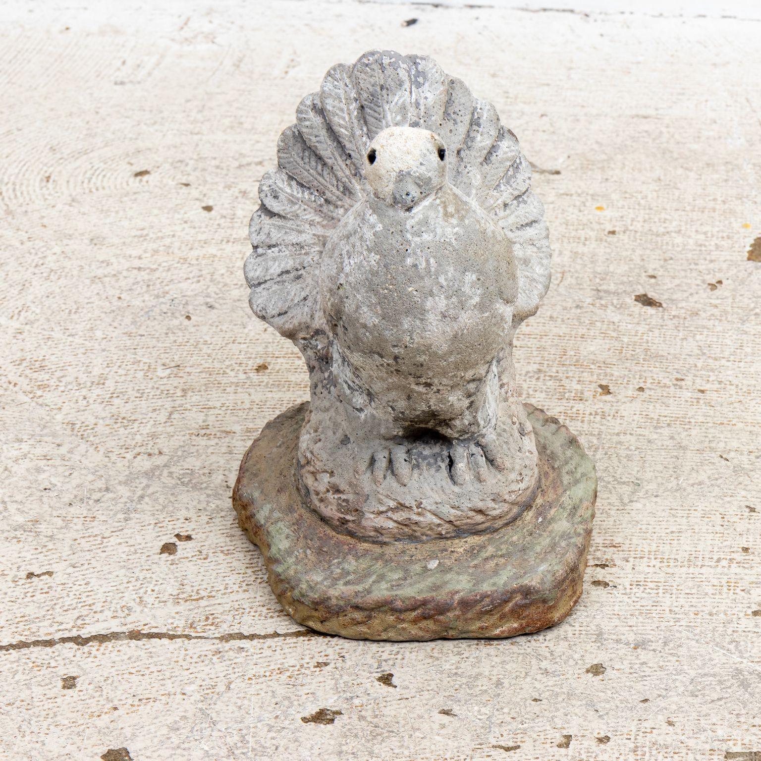 English White Painted Dove Garden Ornament, Mid 20th Century For Sale