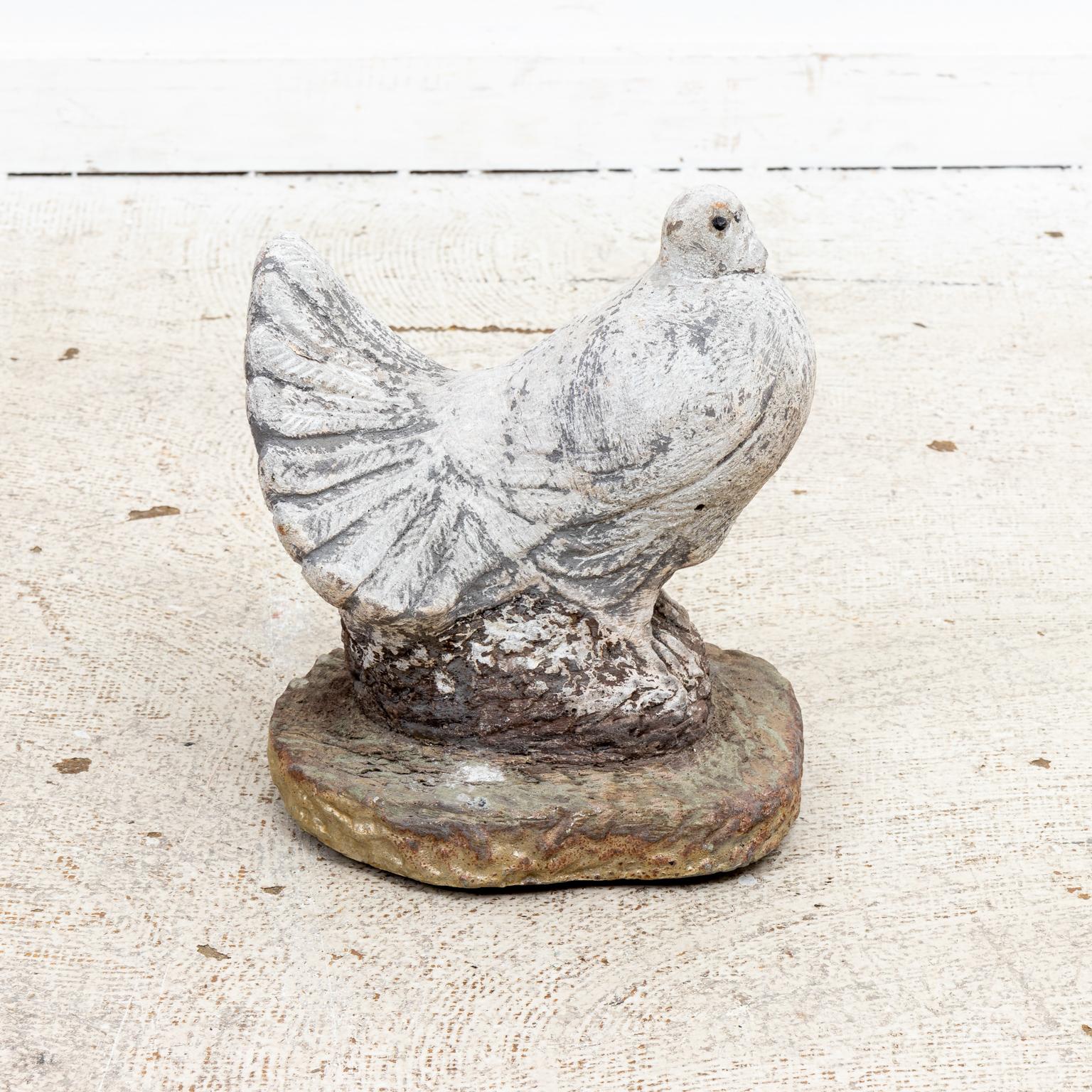 Country White Painted Dove Garden Ornament, Mid 20th Century For Sale