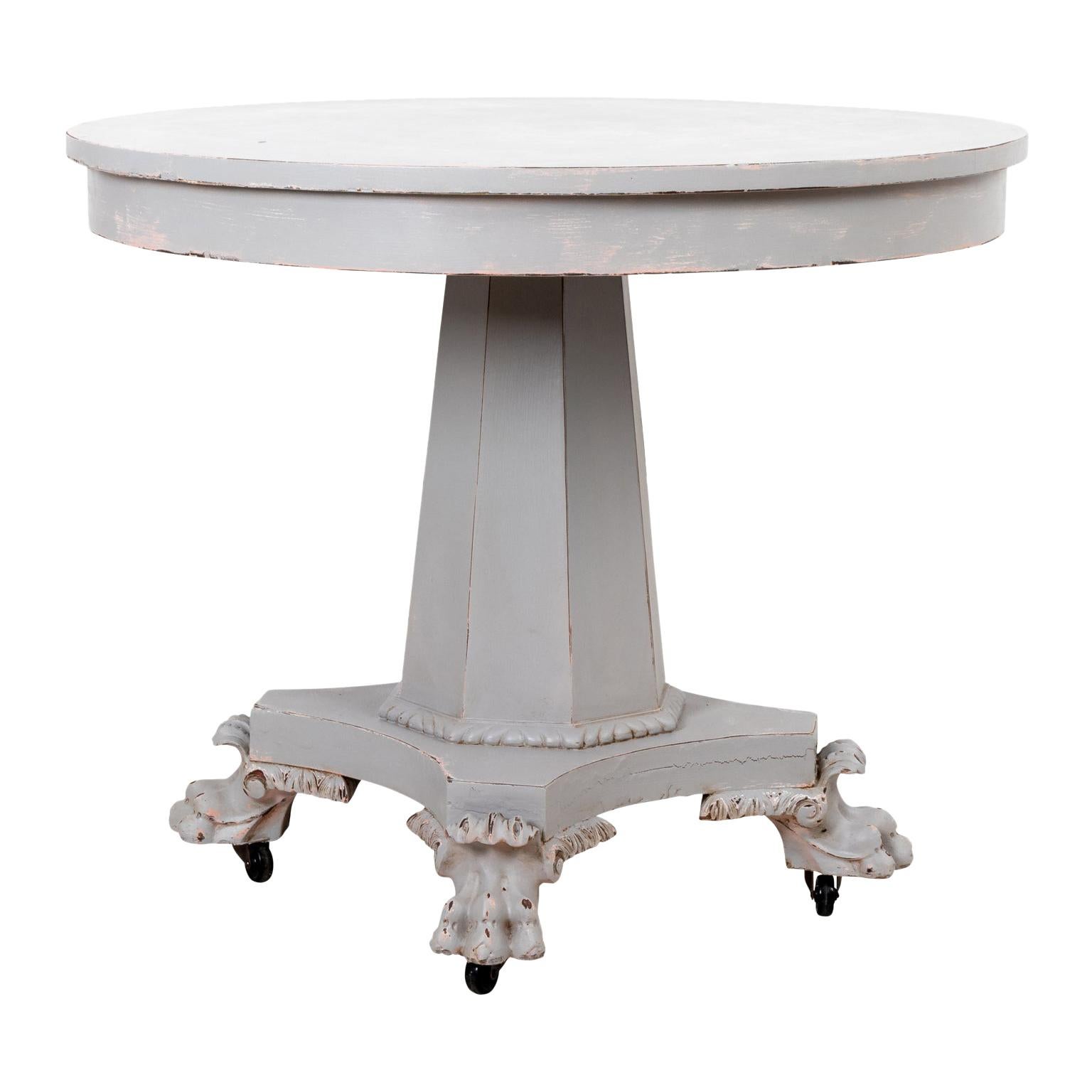 White Painted Empire Style Center Table