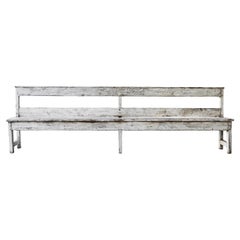 White Painted European Country Bench