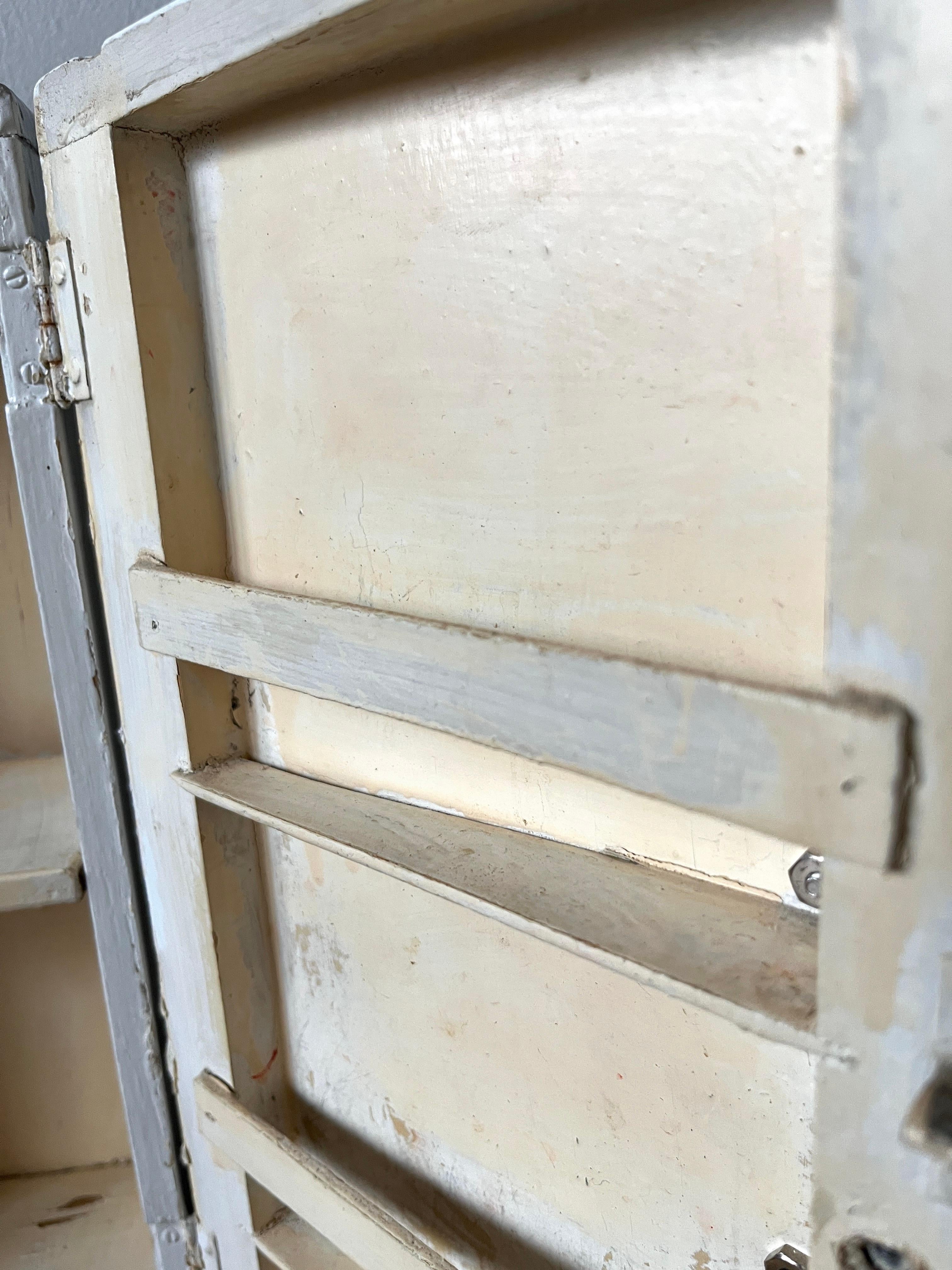 White Painted First Aid Wall-Hung Apothecary Medicine Cabinet For Sale 1