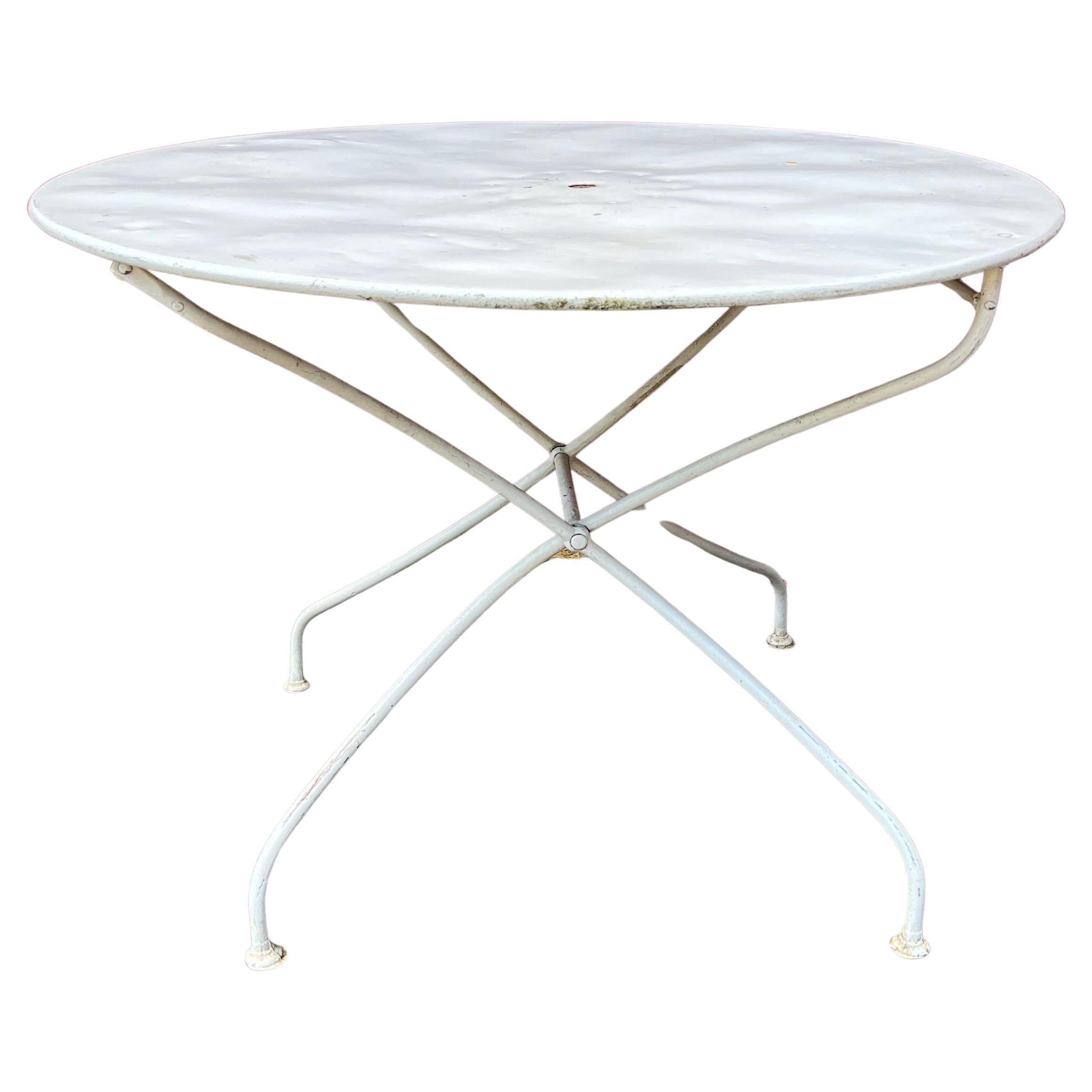 Painted French Folding Garden Table For Sale