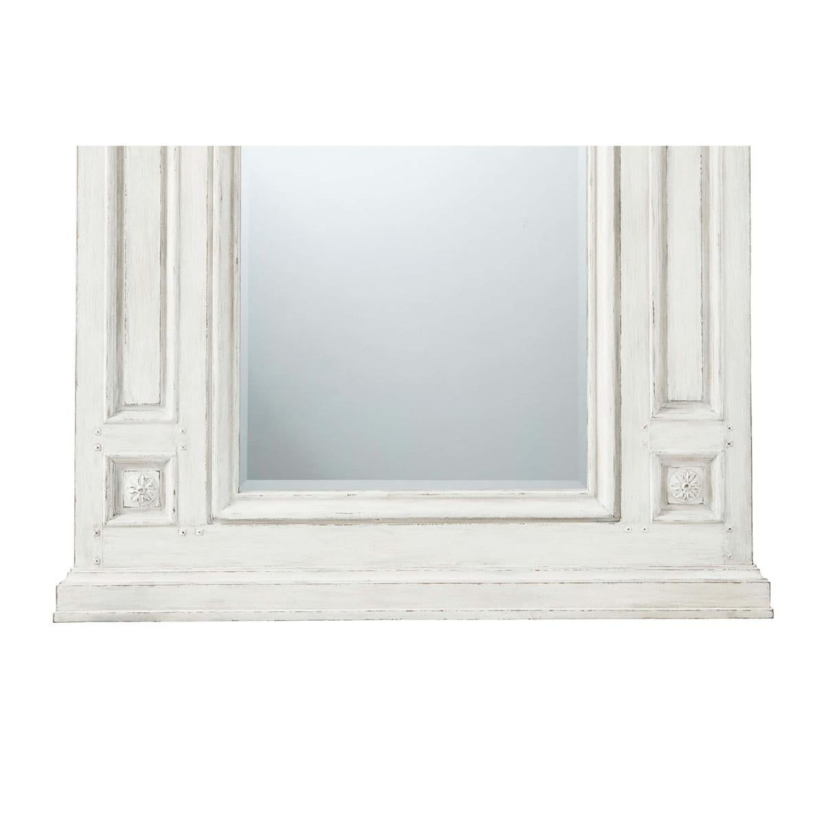 Empire White Painted French Mirror For Sale