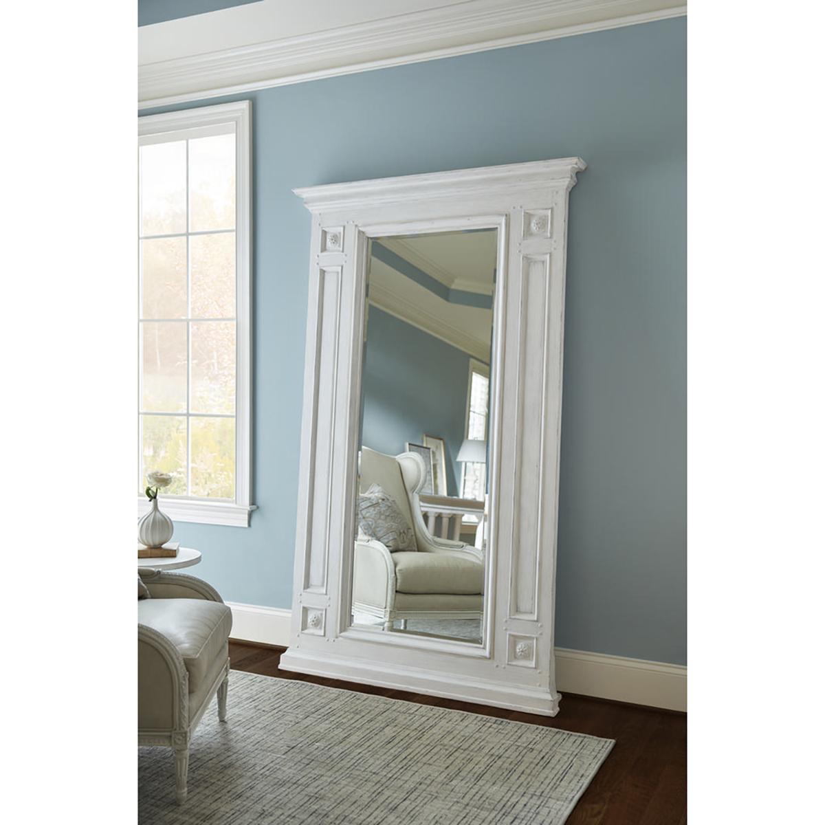 Vietnamese White Painted French Mirror For Sale