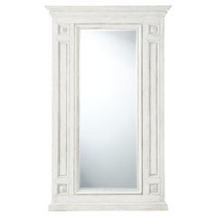 Miroir français peint en blanc