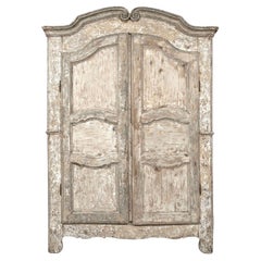 Antique White Painted French Rococo Wardrobe
