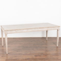 Tavolo da pranzo gustaviano dipinto di bianco Tavolo da scrittura, Svezia, circa 1890