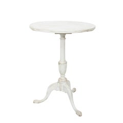 White Painted Gustavian Oval Tilt-Top Table, circa 1930s
