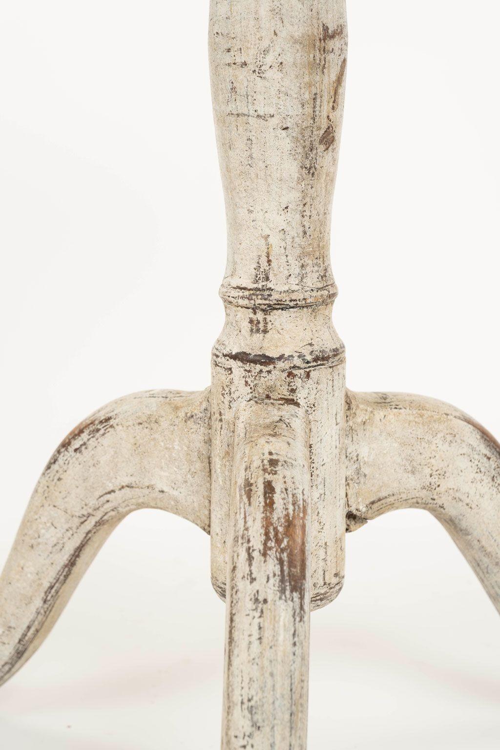 18th Century White-Painted Gustavian Round Side Table