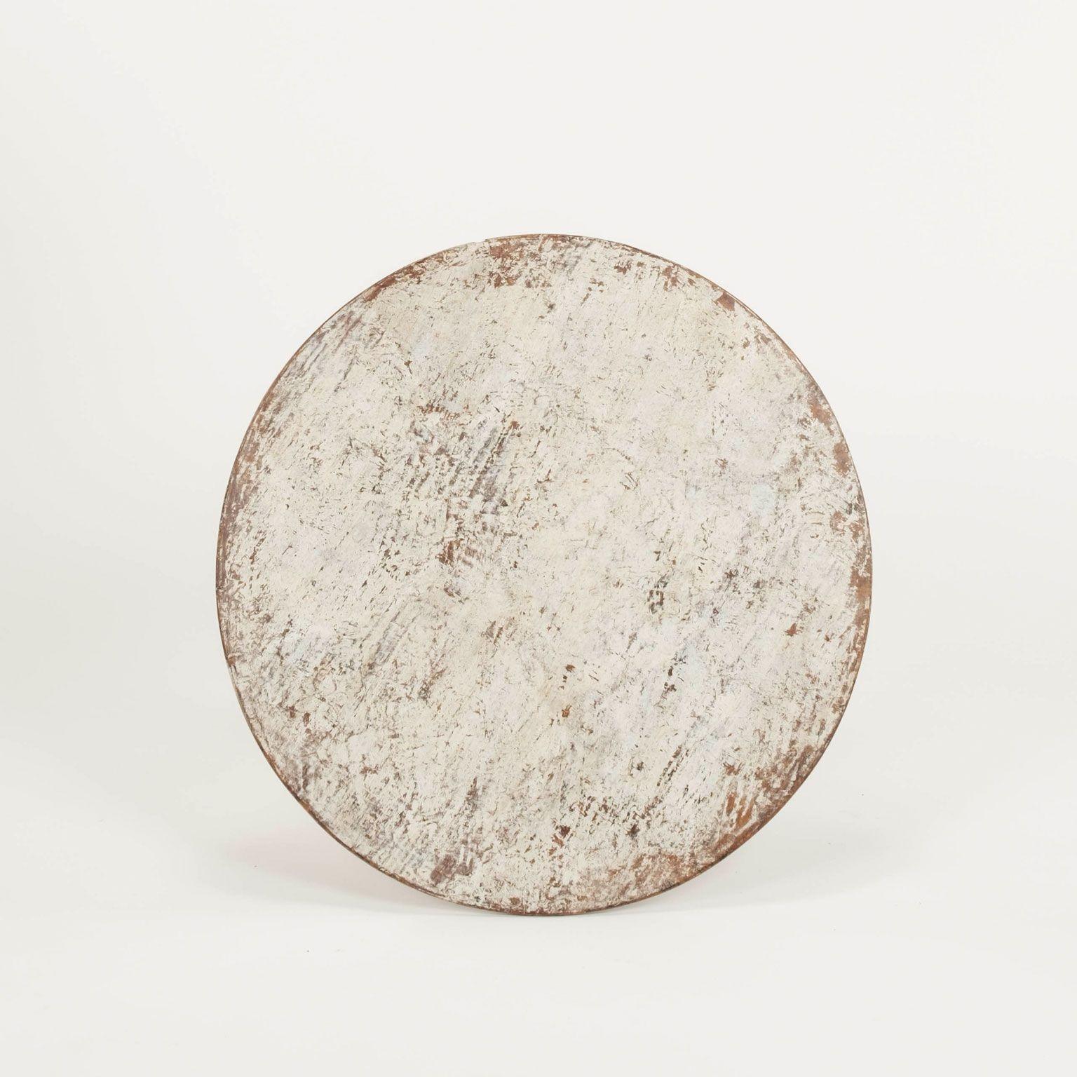 White-Painted Gustavian Round Side Table 1