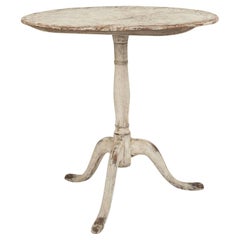 White-Painted Gustavian Round Side Table