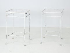 White Painted Iron Outdoor Side Tables
