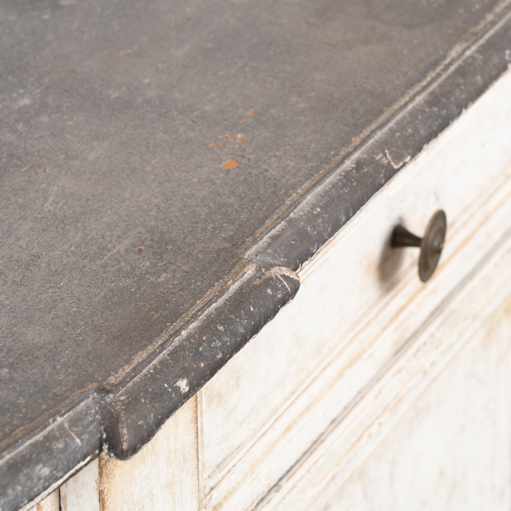 Oak White Painted Large Italian Buffet Sideboard, circa 1960