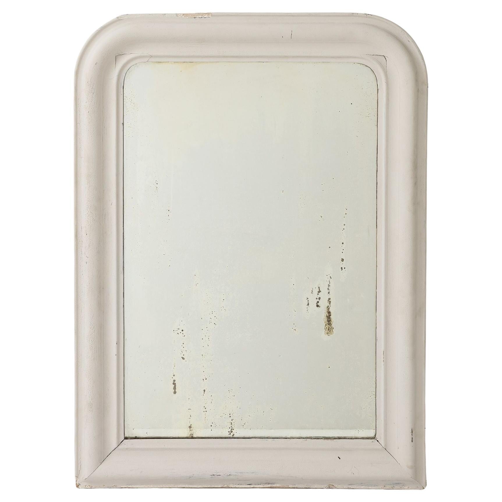 White Painted Louis Philippe Mirror, France Early 20th Century For Sale