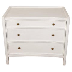 White Painted Mahogany Side Table with Three Drawers