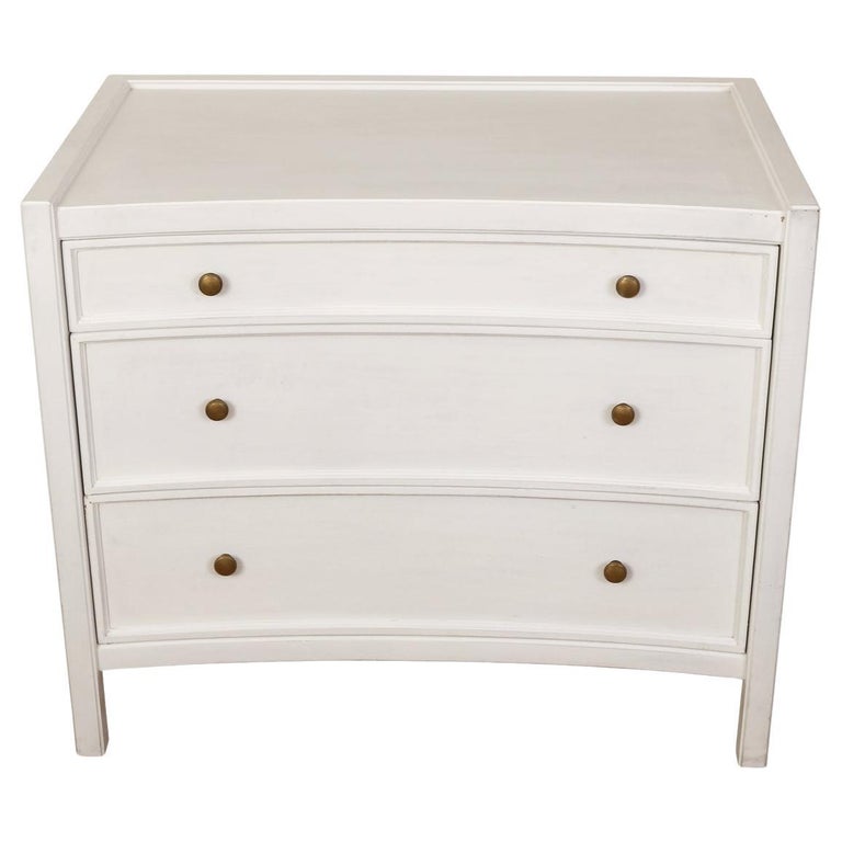 White Painted Mahogany Side Table with Three Drawers at 1stDibs