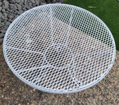 White Painted Metal Table & 2 Chairs