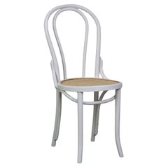 Weiß lackierter originaler antiker Thonet-Stuhl, Modell Nr. 18
