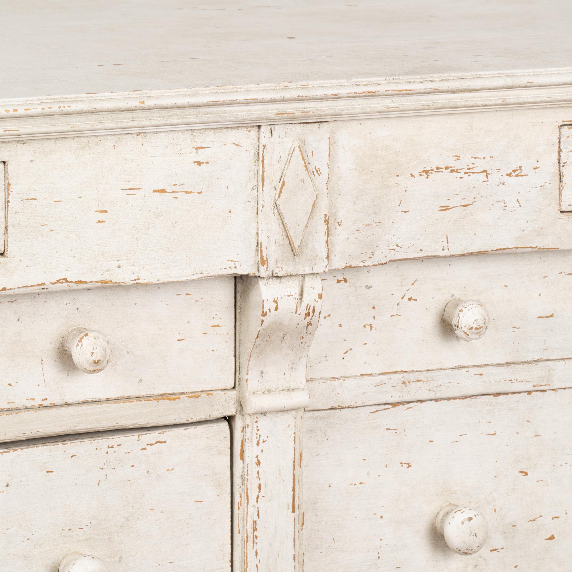 White Painted Pine Apothecary Old Shop Counter Kitchen Island, circa 1900's 1