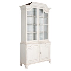 Vitrina librería de pino pintado de blanco, Suecia circa 1840-60