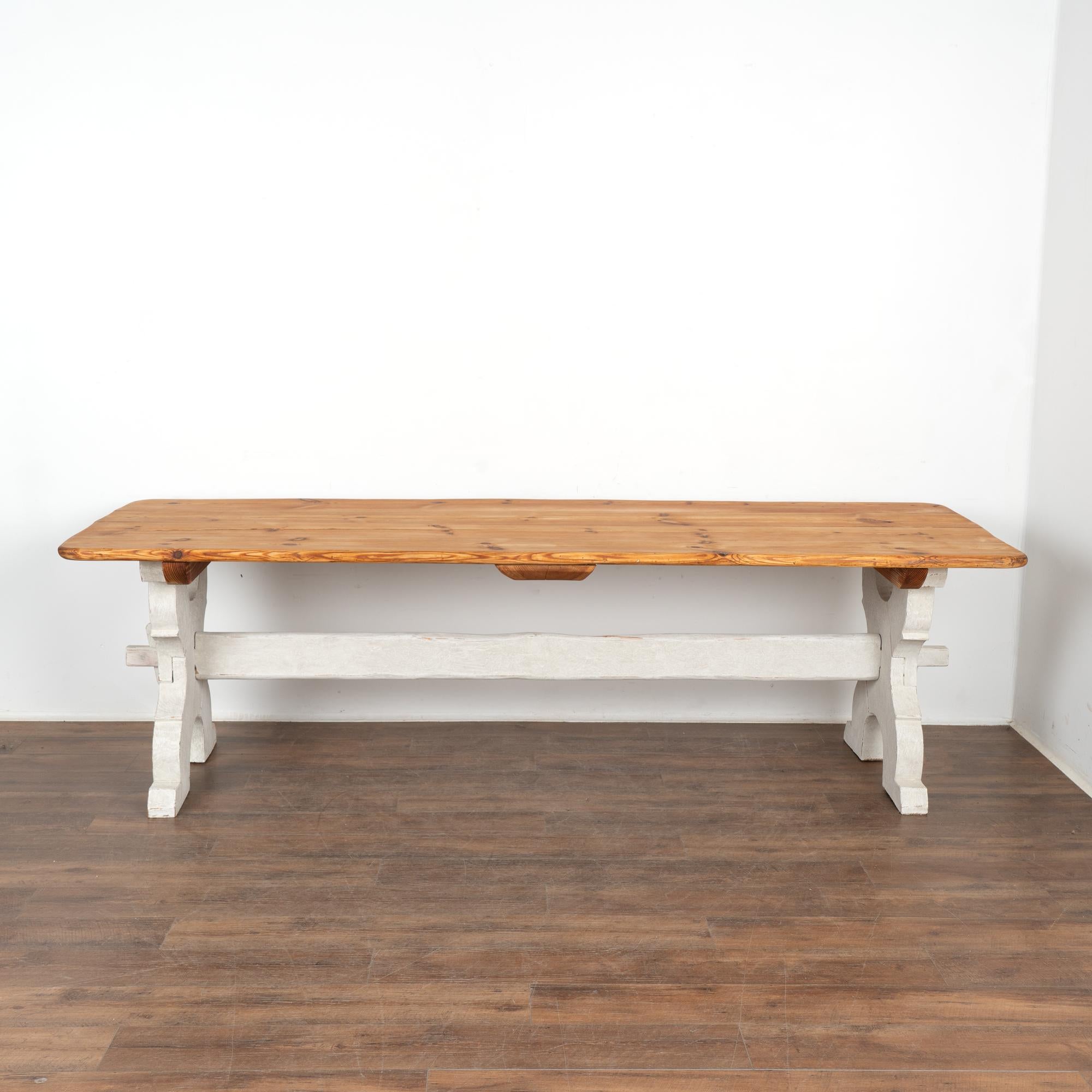 Country White Painted Pine Farm Table, Denmark circa 1840-60 For Sale
