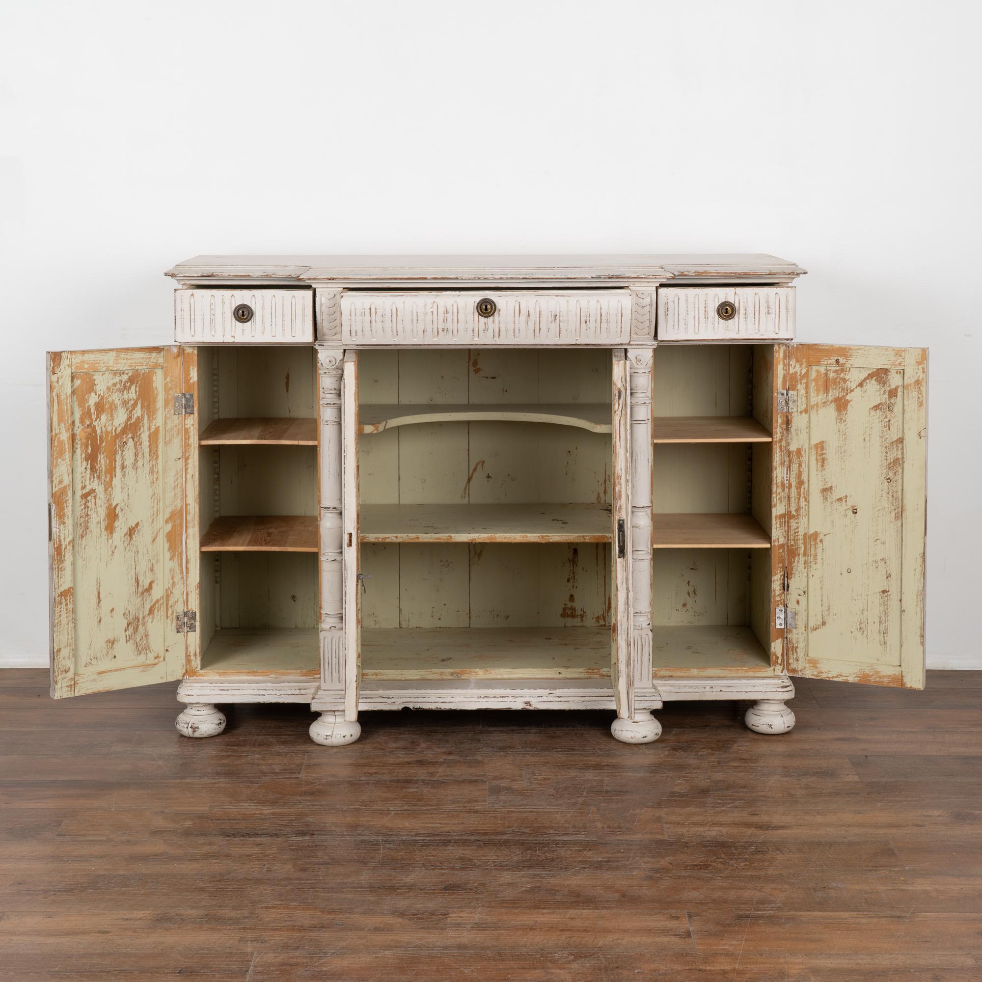Gustavian White Painted Pine Sideboard Buffet, Sweden circa 1880 For Sale
