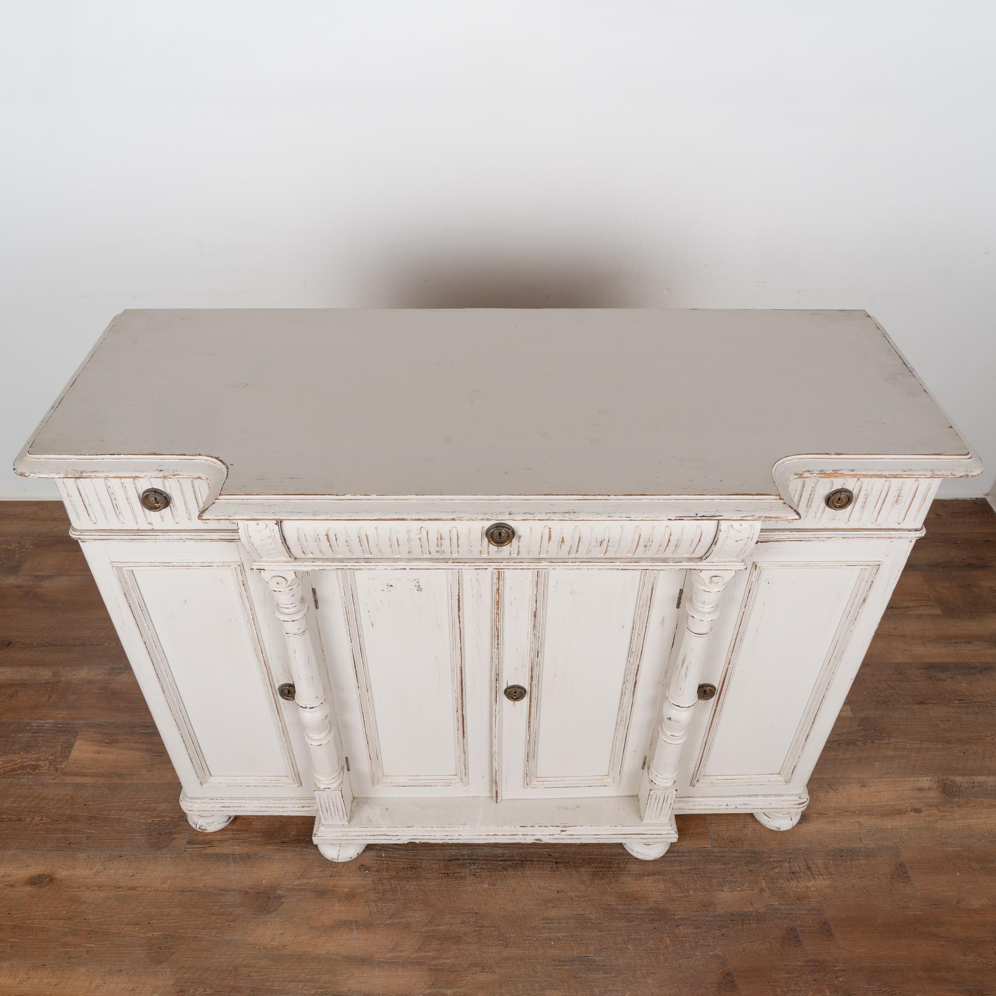 Swedish White Painted Pine Sideboard Buffet, Sweden circa 1880 For Sale