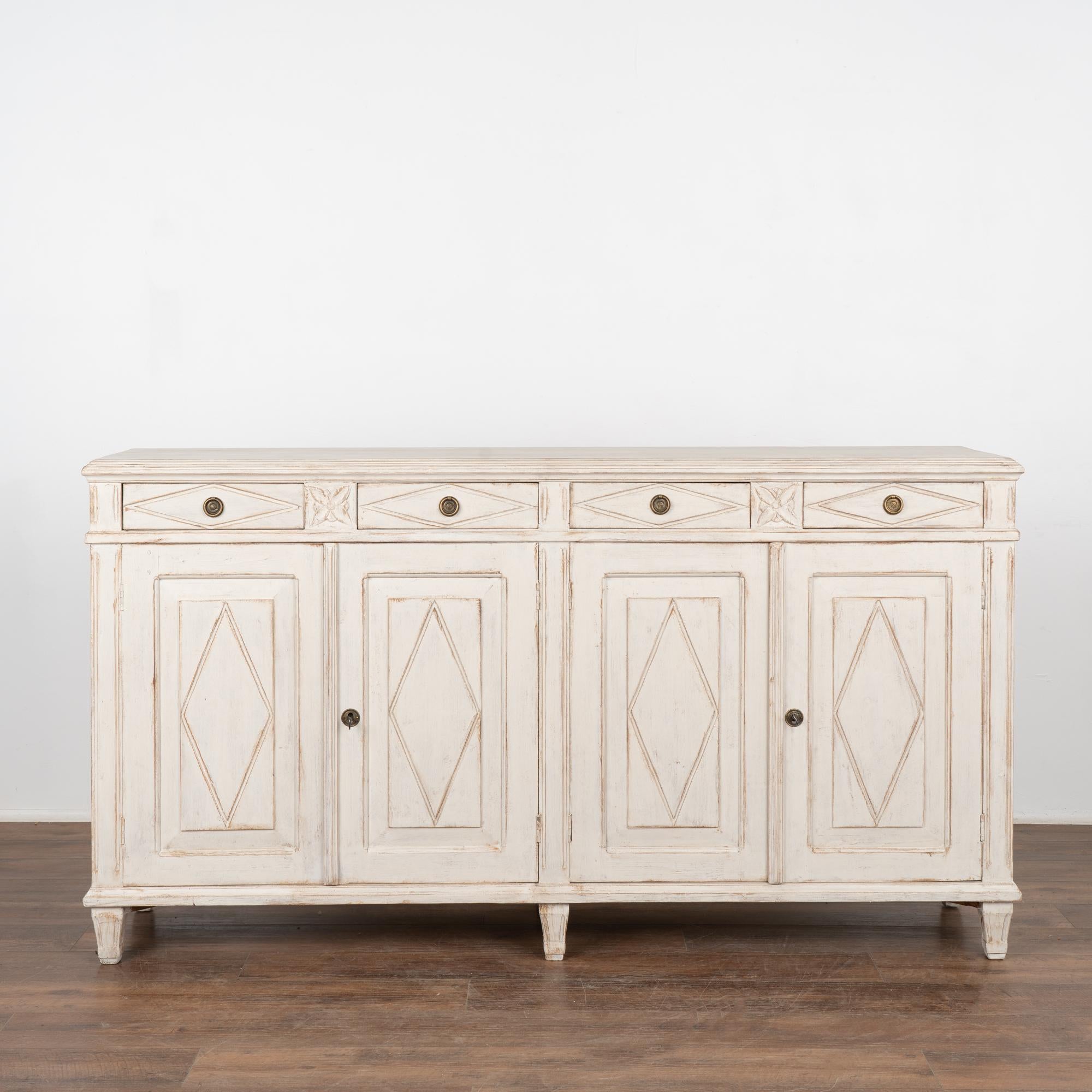 Swedish White Painted Pine Sideboard, Sweden circa 1900's For Sale