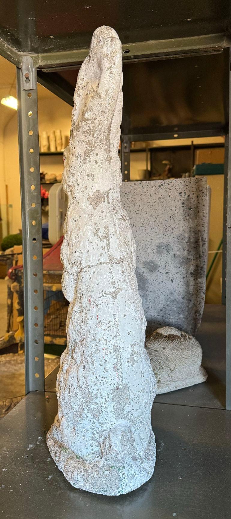 White Painted Reconstituted Stone Bunny, Rabbit, or Hare Garden Ornament, France For Sale 5