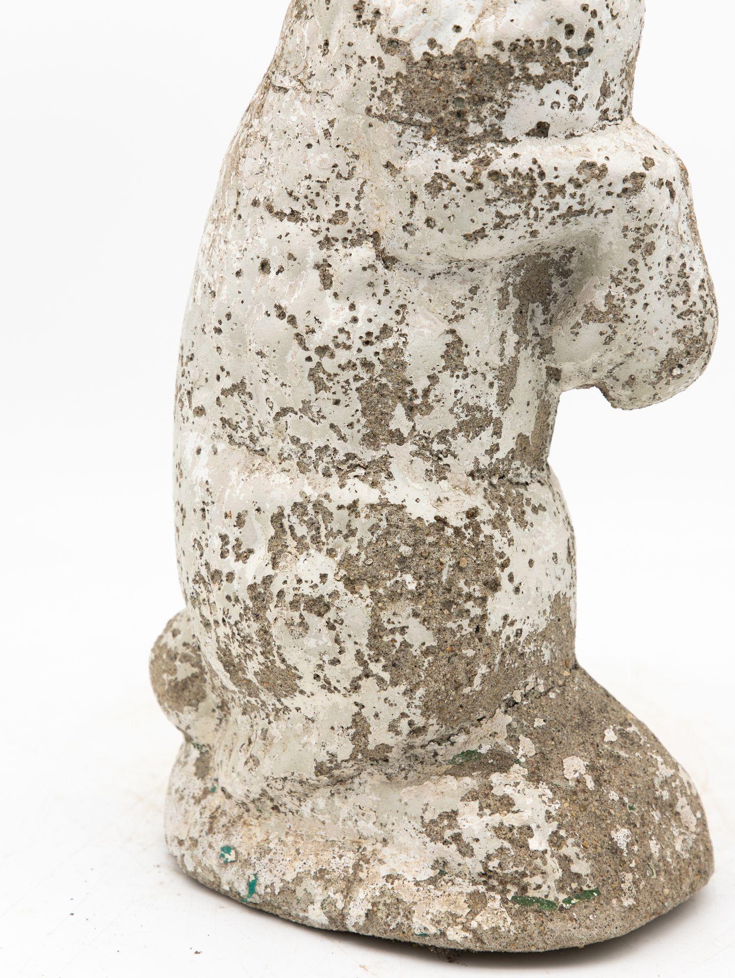 20th Century White Painted Reconstituted Stone Bunny, Rabbit, or Hare Garden Ornament, France For Sale